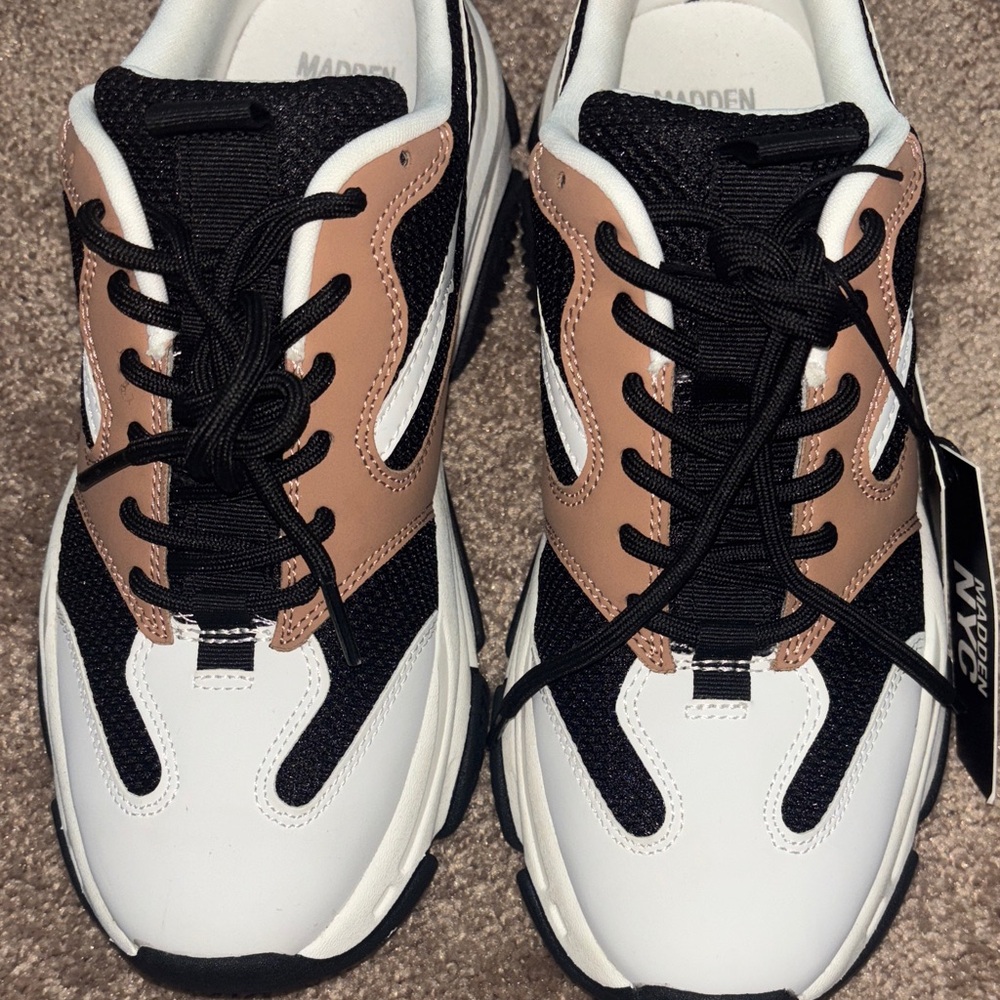 Madden NYC White and Tan Sneakers